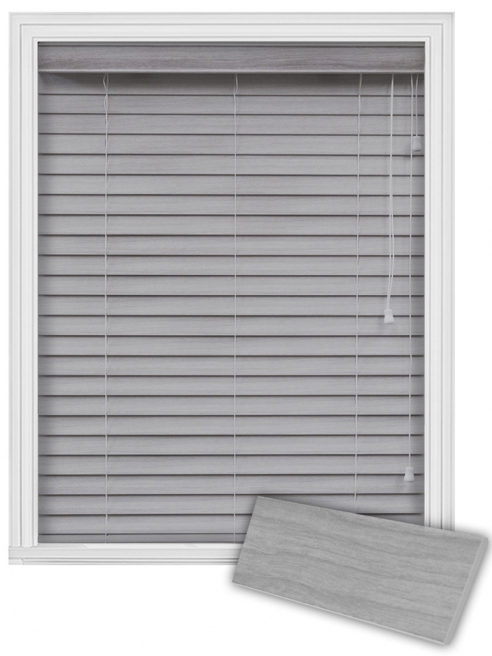 Cambridge Venetian Blinds Washed Grey over White (1810)