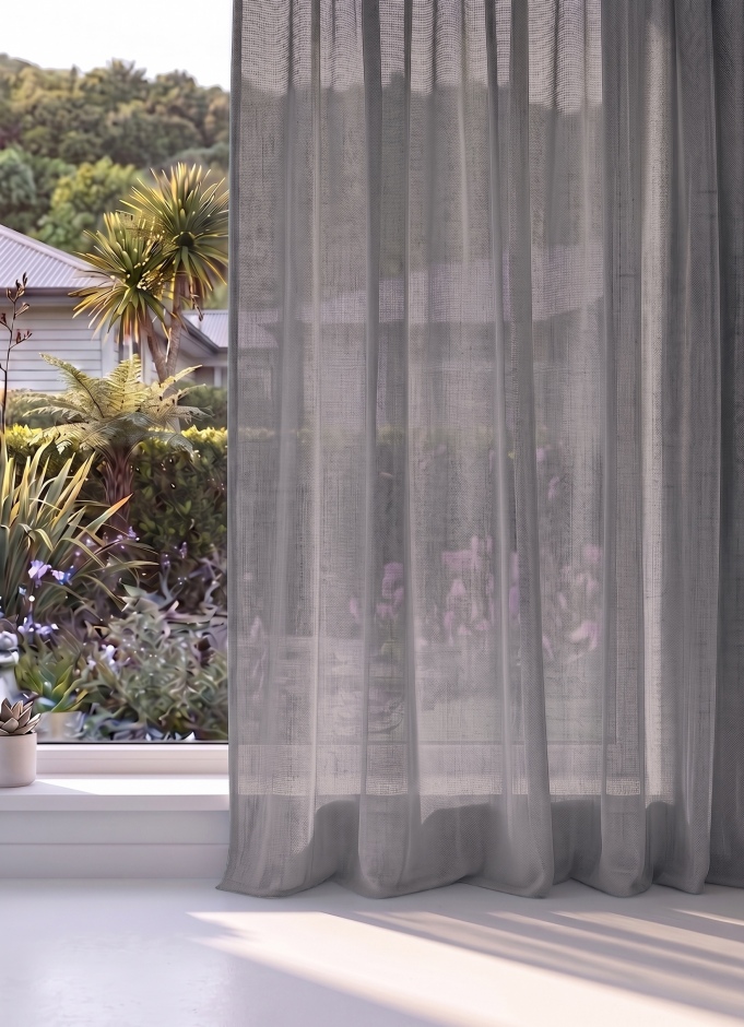 Aruba Sheer Curtain Range for Pleated Curtains. Aruba: Granite (for Pleated Curtains)