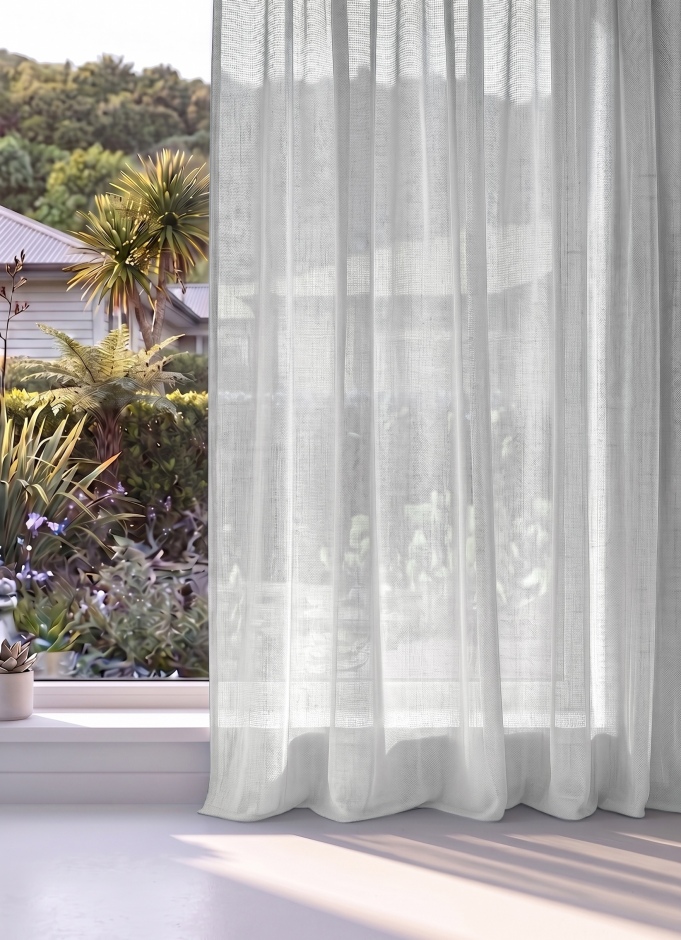 Aruba Sheer Curtain Range for Pleated Curtains. Aruba: Ice White (for Pleated Curtains)