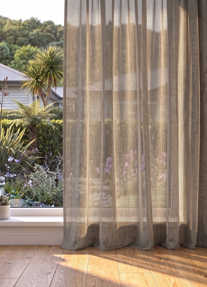 Aruba Sheer Curtain Range for Pleated Curtains. Aruba: Linen (for Pleated Curtains)