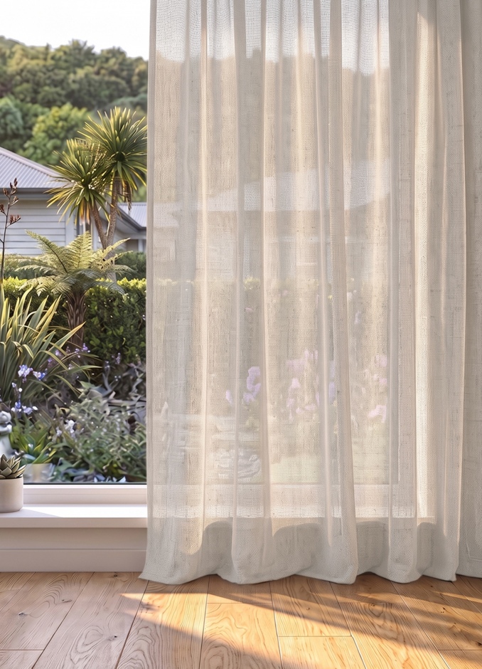 Aruba Sheer Curtain Range for Pleated Curtains. Aruba: Pearl (for Pleated Curtains)