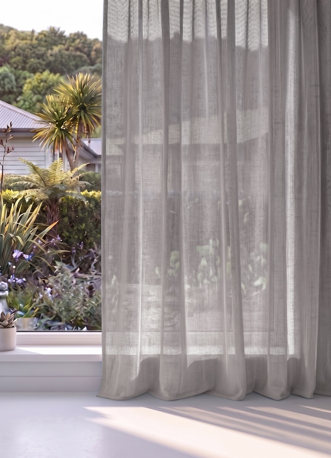 Aruba Sheer Curtain Range for Pleated Curtains. Aruba: Silver (for Pleated Curtains)