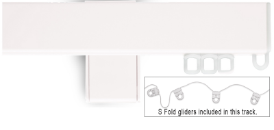 Designer Single Track (for S Fold Curtains Only): Classic White