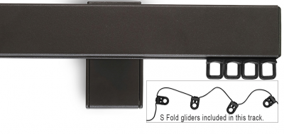 Designer Single Track (for S Fold Curtains Only): Artesian Pewter.