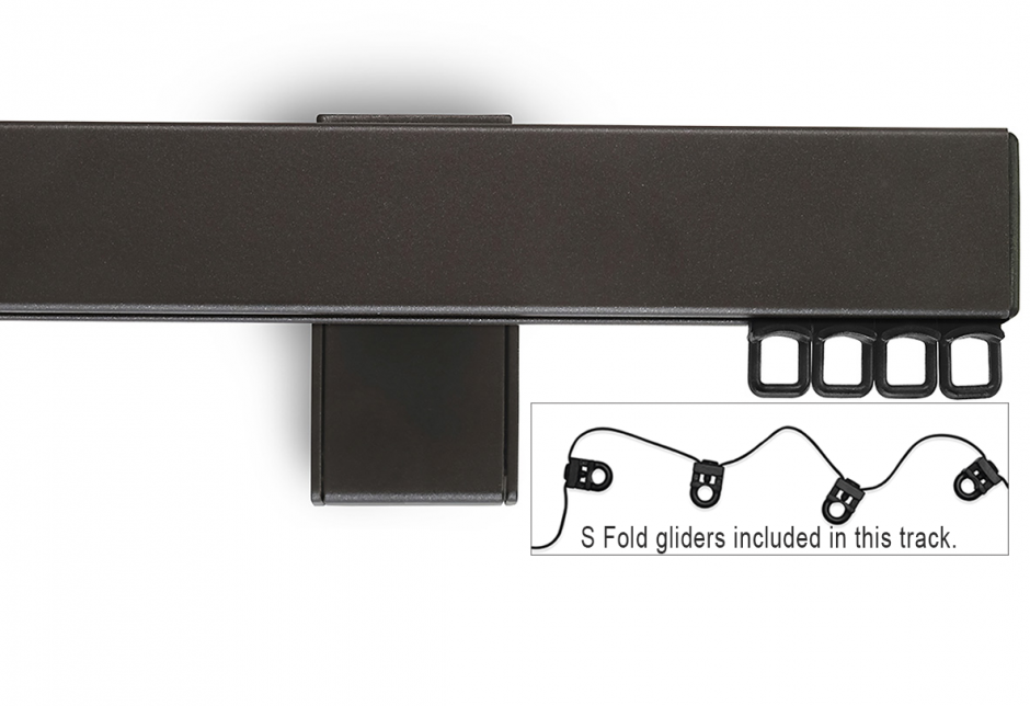 Designer Single Track. (for S Fold Curtains only) Designer Single Track (for S Fold Curtains Only): Artesian Pewter. Designer Single Track. (for S Fold Curtains only) Designer Single Track (for S Fold Curtains Only): Artesian Pewter.