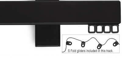 Designer Single Track (for S Fold Curtains Only): Matt Black