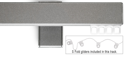 Designer Single Track (for S Fold Curtains Only): Silver Shadow.