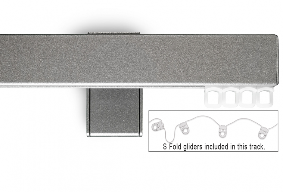 Designer Single Track. (for S Fold Curtains only) Designer Single Track (for S Fold Curtains Only): Silver Shadow. Designer Single Track. (for S Fold Curtains only) Designer Single Track (for S Fold Curtains Only): Silver Shadow.