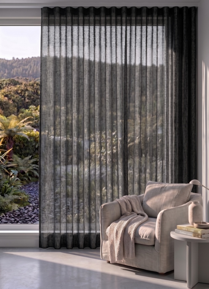 Odin: Sheer Fabric Range for Pleated Curtains Odin: Charcoal Odin: Sheer Fabric Range for Pleated Curtains Odin: Charcoal