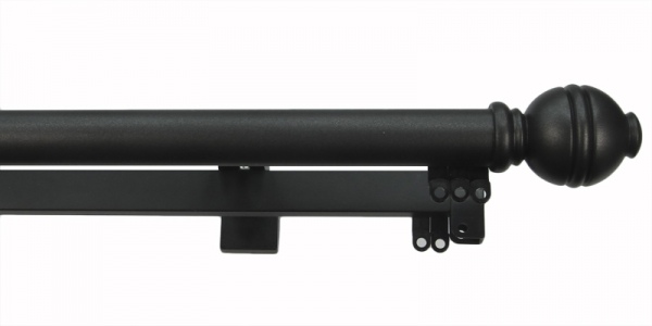 Reeded Ball Finial Kit for Double curtain rods