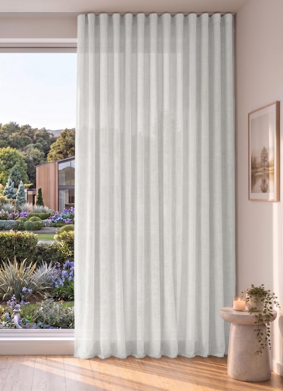 Abaca: A Semi-Sheer, Light Dimming Range for S Fold Curtains Abaca for S Fold Curtains: Chalk Abaca: A Semi-Sheer, Light Dimming Range for S Fold Curtains Abaca for S Fold Curtains: Chalk