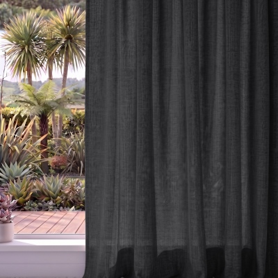 Abaca with Separate Blackout Lining: Charcoal Abaca with Separate Blackout Lining: Charcoal
