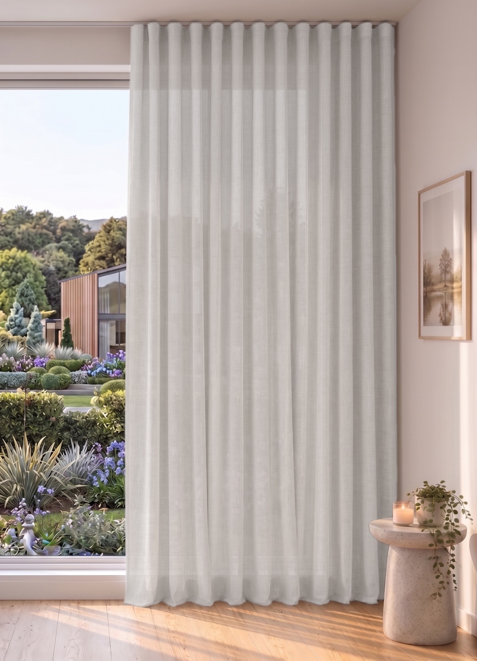 Abaca: A Semi-Sheer, Light Dimming Range for S Fold Curtains Abaca for S Fold Curtains: Natural Abaca: A Semi-Sheer, Light Dimming Range for S Fold Curtains Abaca for S Fold Curtains: Natural