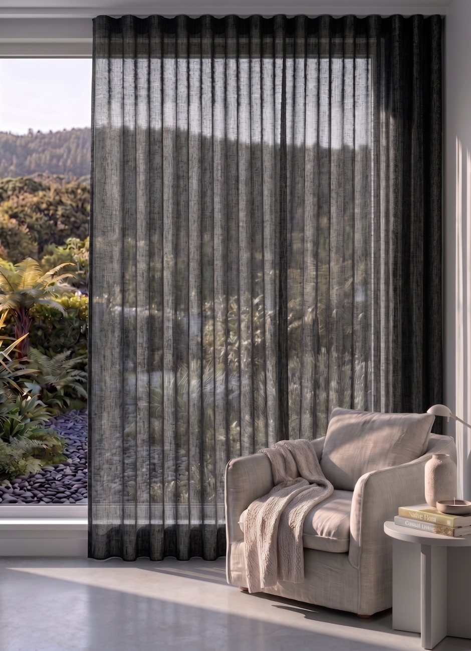 Odin: Sheer Fabric Range for Pleated Curtains Odin Sheer For Pleated Curtains: Charcoal (10039) Odin: Sheer Fabric Range for Pleated Curtains Odin Sheer For Pleated Curtains: Charcoal (10039)