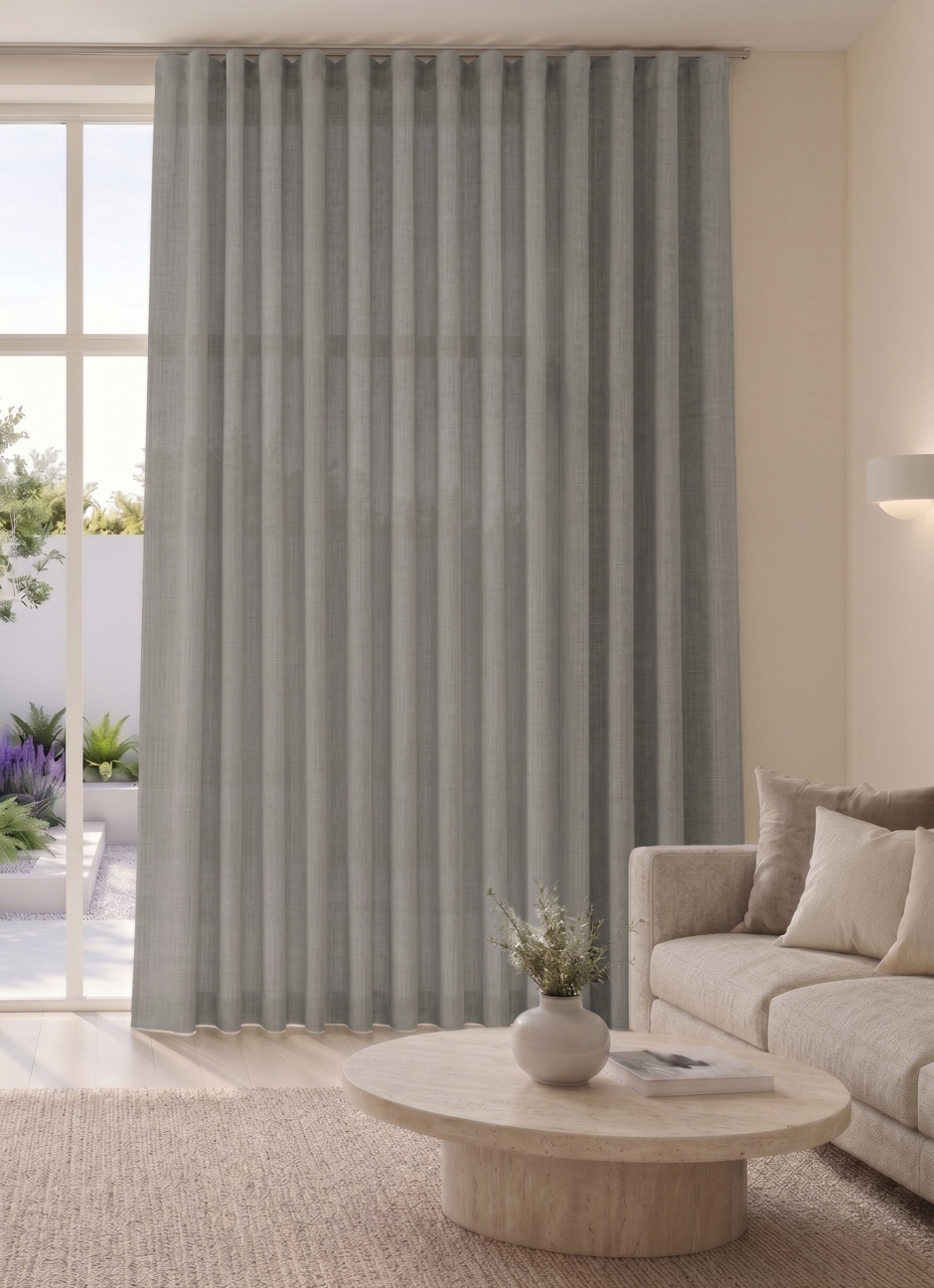Abaca: Semi Sheer, Light Dimming Curtain Range with Separate Lining Abaca with Separate Blackout Lining: Taupe Abaca: Semi Sheer, Light Dimming Curtain Range with Separate Lining Abaca with Separate Blackout Lining: Taupe