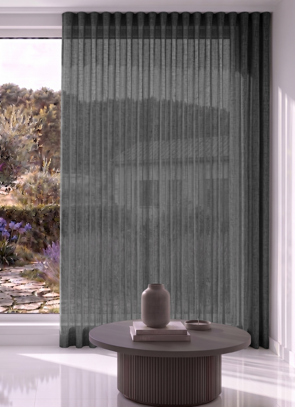 Williamsburg: Semi Sheer Curtain Range with Separate Lining Williamsburg with Blackout Separate Lining: Granite Williamsburg: Semi Sheer Curtain Range with Separate Lining Williamsburg with Blackout Separate Lining: Granite