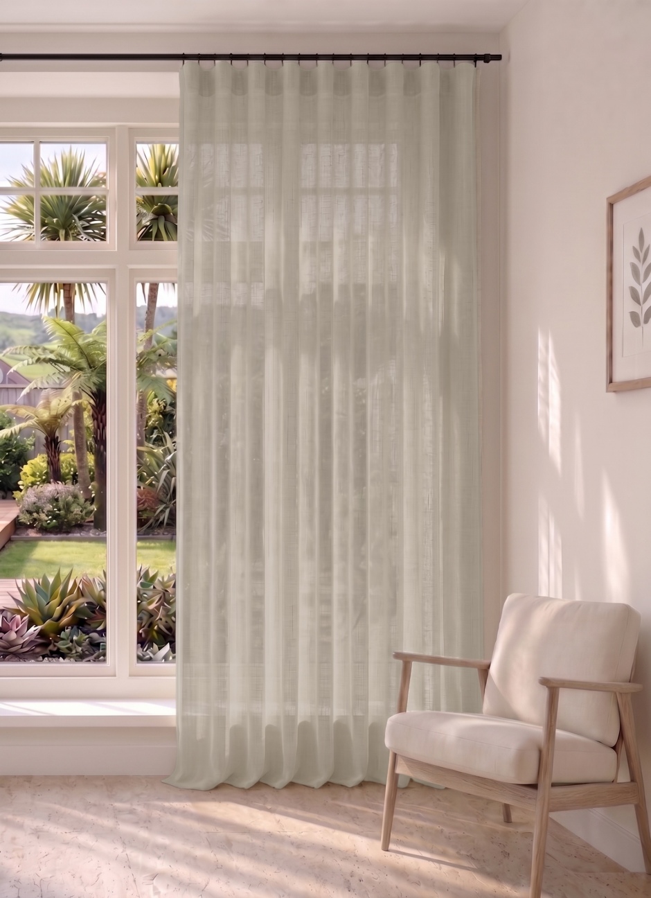 Williamsburg: Semi Sheer Curtain Range with Separate Lining Williamsburg with Blackout Separate Lining: Stone Williamsburg: Semi Sheer Curtain Range with Separate Lining Williamsburg with Blackout Separate Lining: Stone