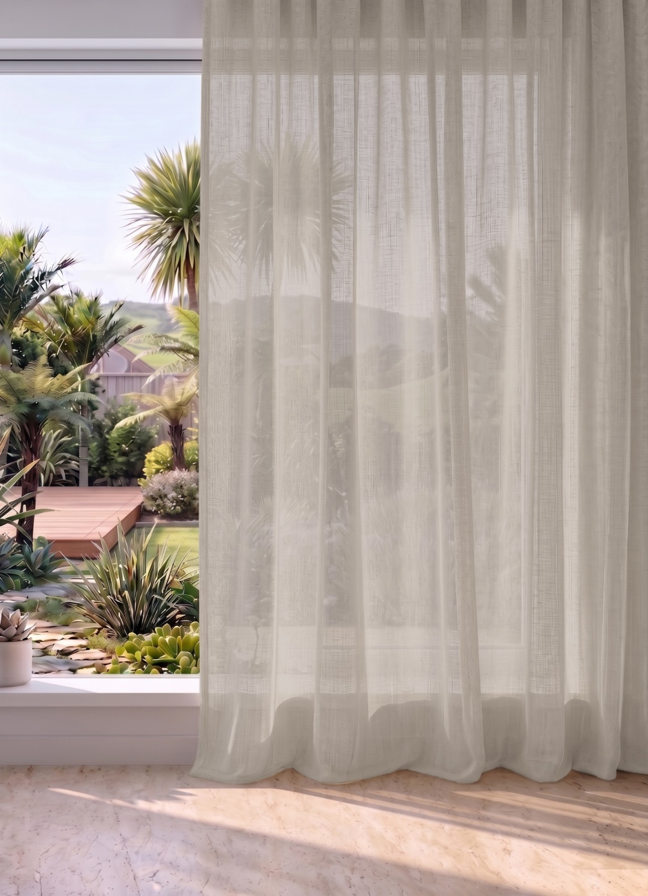 Williamsburg: Semi Sheer Curtain Range with Separate Lining Williamsburg with Blackout Separate Lining: Stone Williamsburg: Semi Sheer Curtain Range with Separate Lining Williamsburg with Blackout Separate Lining: Stone